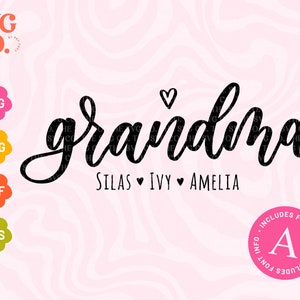 Abuela con nombres SVG - Día de la Madre Svg, Abuela Svg, Abuela Svg,