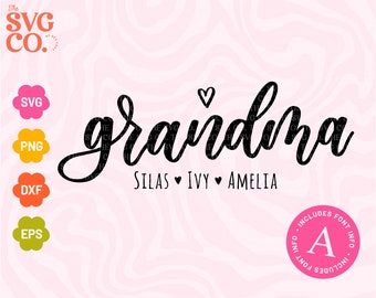 Grandma With Names SVG - Mothers Day Svg, Grandma Svg, Grandmother Svg,