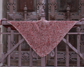 Bathwick shawl knitting pattern with brioche stitch