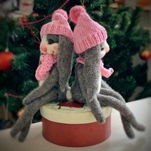 Vilten speelgoed konijn Forest Bunny konijn Naaldvilt Wol speelgoed Zachte sculptuur Wol dier Cadeau voor kinderen Kerstcadeau meisje Konijn cadeau