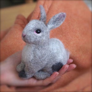 Felt easter bunny Animal replica Soft sculpture Cute  Easter decor rabbit Needle Felted Animals Wool toys Hare Cute Bunny Miniature rabbit