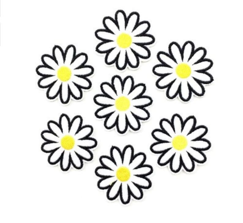 Ромашка шаблон для вырезания цветной 10pcs 4.7cm Embroidered Iron On Patches For Clothing Iron On Etsy