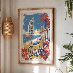 Poster de voyage Dubai Matisse - Décoration murale de chambre à coucher, impression murale de salon, impression d'art moderne Mid-Century d'exposition, impression de Dubaï