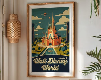 Vintage Disney Castle Print - Magic Kingdom Wall Art