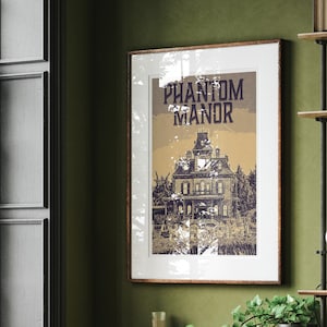 Phantom Manor Retro Poster, Disney Print, Disneyland Paris Print, Disneyland Paris, Disney Halloween Print, Disneyland Paris Halloween Print