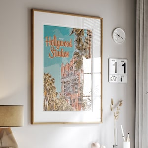 Hollywood Studios retro poster - Walt Disney World Orlando - vintage geïnspireerde Disney Print - Disney Parks poster - uniek Disney cadeau-idee