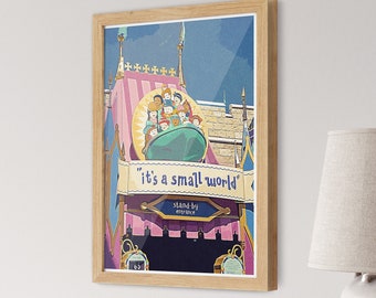 Disney Wall Art: It's a Small World Retro Poster - Orlando, Florida