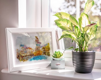 It's a Small World Disney Druck - Aquarell Wandkunst Ungerahmt
