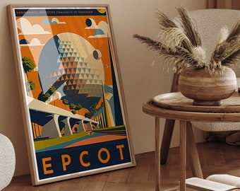 Póster de Disney Epcot: Spaceship Earth vintage - Varios tamaños