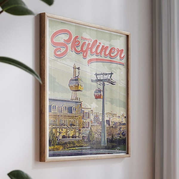 Decorazione murale Disney Skyliner: poster retrò di Orlando - Disponibile in diverse dimensioni