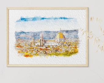 Florence Watercolour Print: Duomo di Firenze Artwork