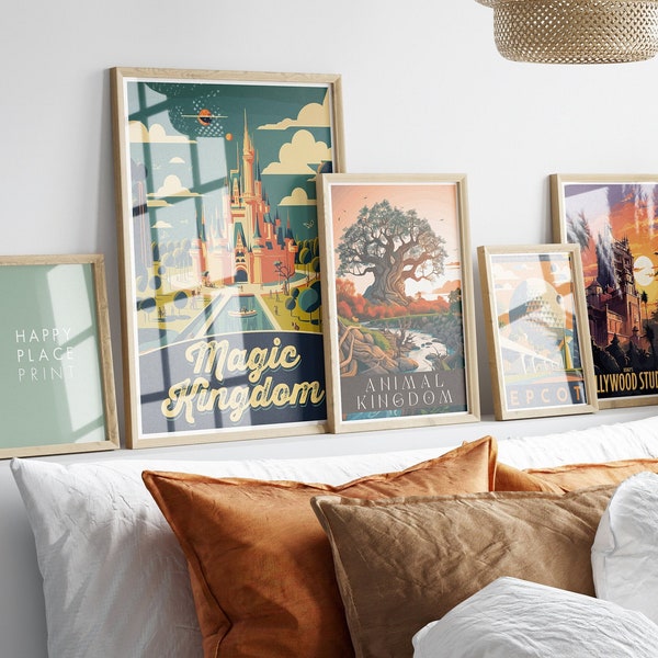 Disney World Posters: Retro Four Parks Collection - Magic Kingdom & More