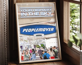 Magic Kingdom PeopleMover Print: Retro Disney Poster - Tomorrowland Art