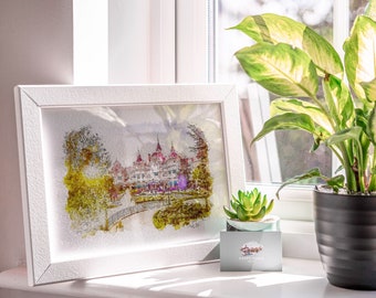 Stampa ad acquerello dell'Hotel Disneyland Paris (edizione per il 30° anniversario)
