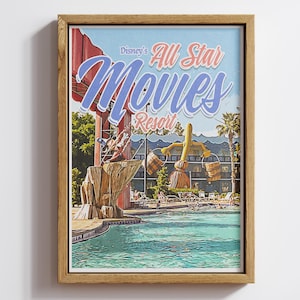 All-Star Movies Resort Print: Retro Disney World Art, Vibrant Colors