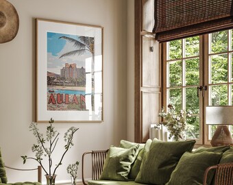 Disney's Aulani Resort Retro Poster, Disney Gift, Hawaii