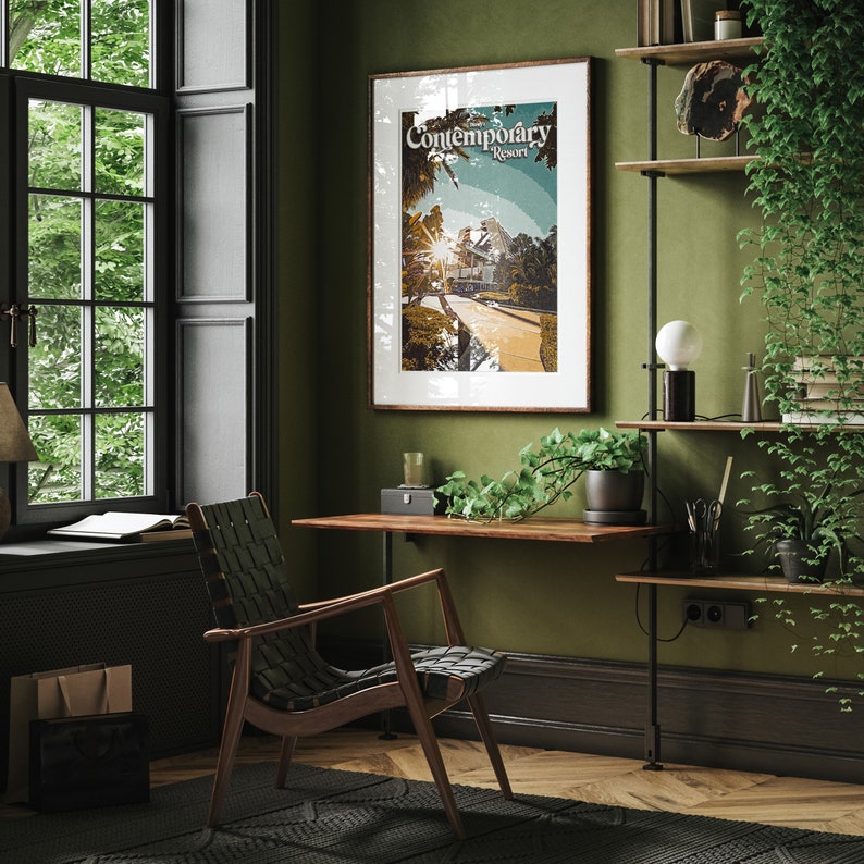 Disney's Contemporary Resort Poster, Disney Print, Walt Disney World, Disney Hotel Print, Disneyworld gifts, Sizes A5,A4,A3,A2,A1 Disney Art