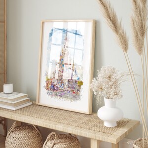 Disneyland Paris Castle Watercolour Print,  Disney Print,  Disneyland Paris Print,  Disney Gift, Disneyland Art, Disneyland Paris, Paris