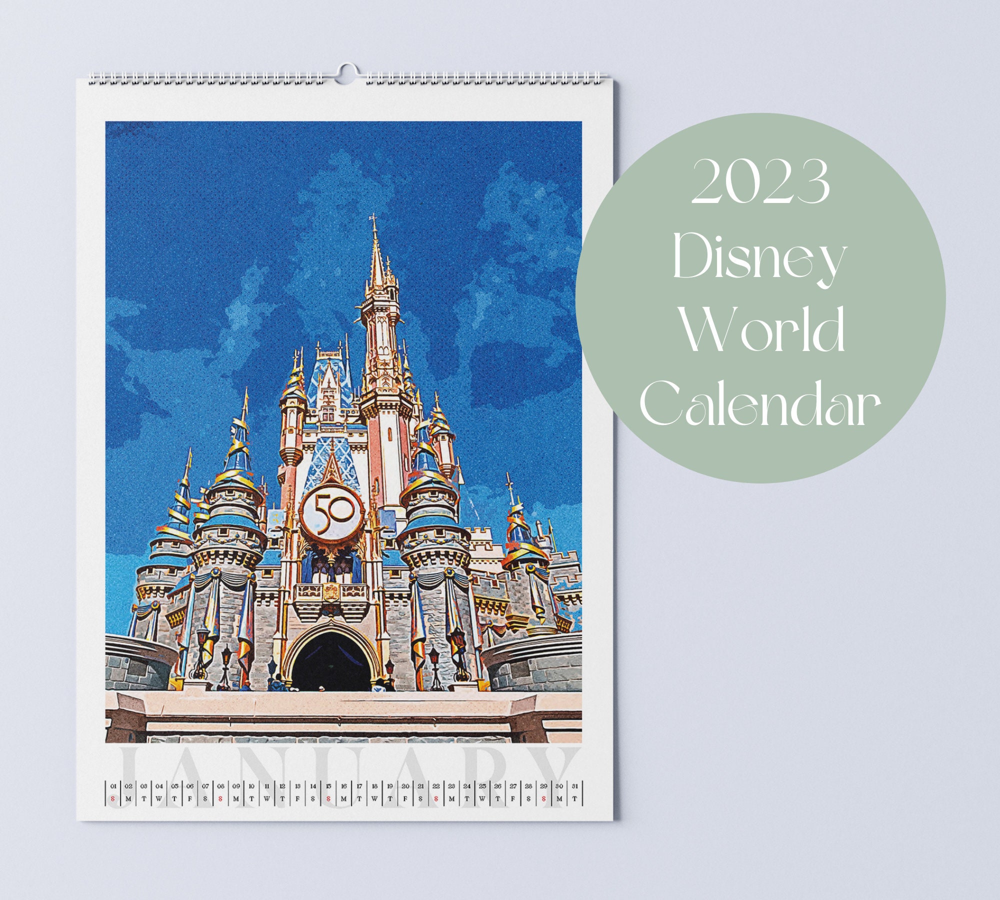 Walt Disney World Retro Calendar 2023 Disney Print Disney - Etsy