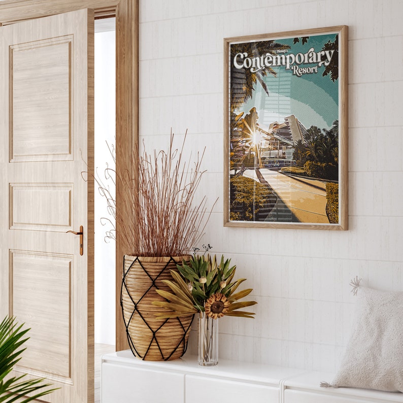 Disney's Contemporary Resort Poster, Disney Print, Walt Disney World, Disney Hotel Print, Disneyworld gifts, Sizes A5,A4,A3,A2,A1 Disney Art