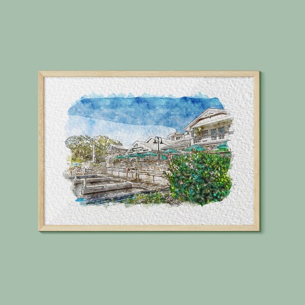 Disney's Old Key West Resort Watercolour Print, Disney Print, Walt Disney World Prints, Disney Hotel Print, Disney gifts, Orlando, Florida