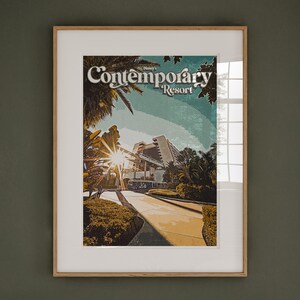 Disney's Contemporary Resort Poster, Disney Print, Walt Disney World, Disney Hotel Print, Disneyworld gifts, Sizes A5,A4,A3,A2,A1 Disney Art