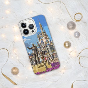 Funda retro para iPhone con estatua de socios del 50.º aniversario de Walt Disney World, funda para teléfono de Disney, iPhone de Disney, funda para iPhone 16 de Walt Disney World