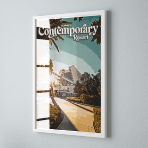 Disney's Contemporary Resort Poster, Disney Print, Walt Disney World, Disney Hotel Print, Disneyworld gifts, Sizes A5,A4,A3,A2,A1 Disney Art