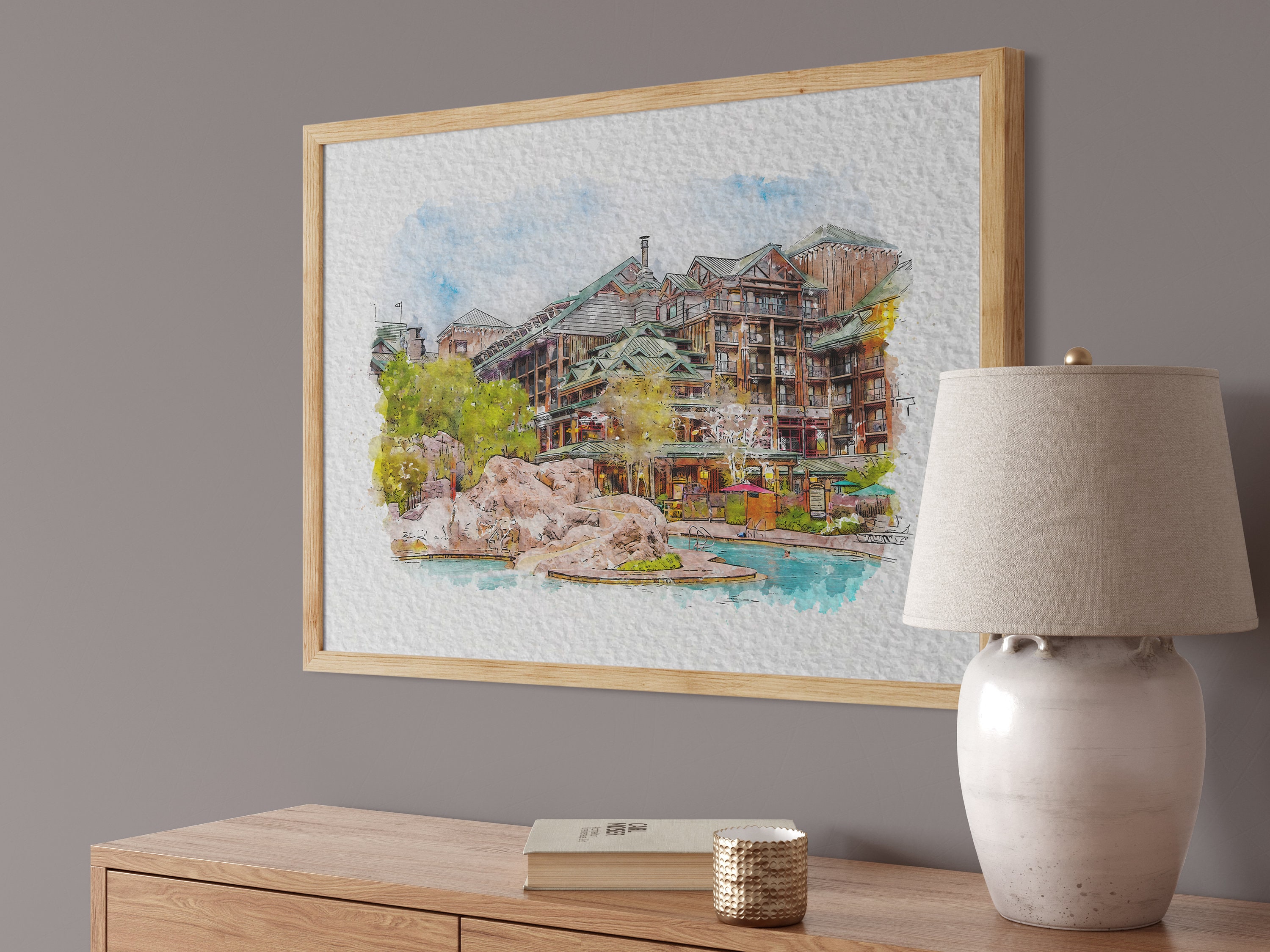 Disney Wilderness Lodge Print: Watercolor Art in Multiple Sizes - Etsy