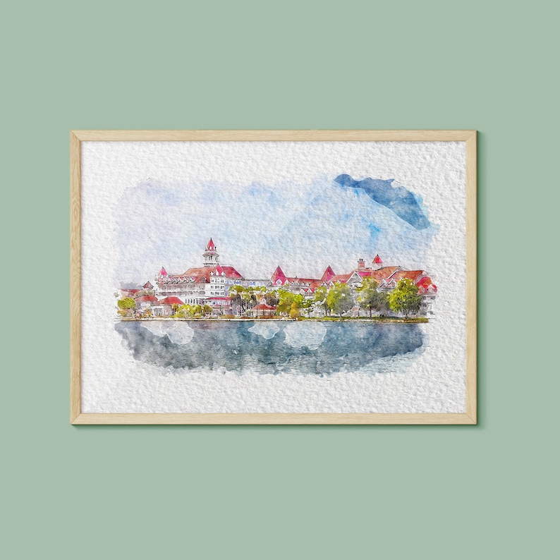 Grand Florida Disney-print - aquarel resortkunst afbeelding 2