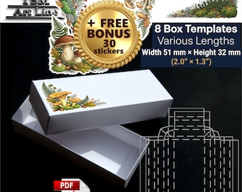 Small Gift Box Templates for Jewelry | PDF SVG Digital Mushroom Stickers Pack