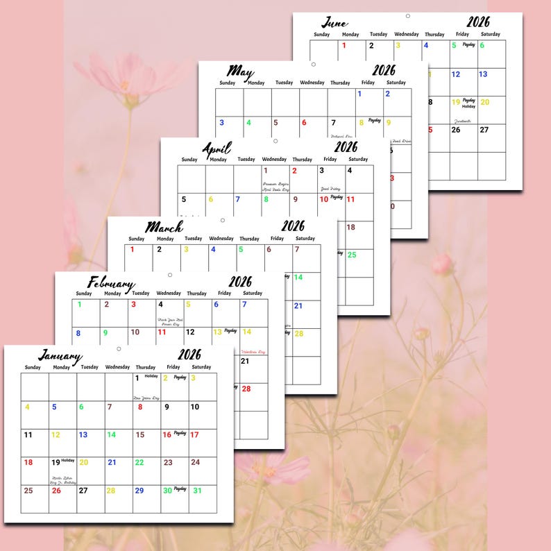2026 Color-coded Postal Calendar: Employee Schedule (digital Download ...