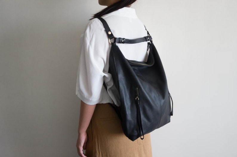 slouchy leather tote bag