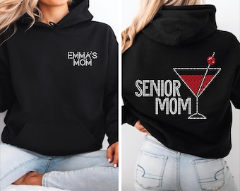 Senior Mom Rhinestone Hoodie | Personalized Kids Name Mom Hoodie | Senior 2026 | Mom Gift | Graduation Mom Hoodie | Senior Night