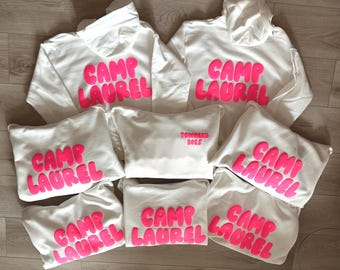 Personalized Sleepaway Camp Sweatshirt - Summer Camp Hoodie, Oversized Hoodie, Bunk Junk, Camp Gift, Custom Sweats, WF Inspo Sweat set