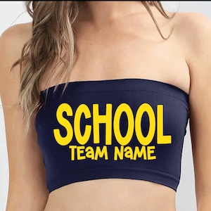 Custom College Bandeau Tube Top - Custom Tailgate Gear - Bandeau - College Letters Bandeau - College Football - Tube Top - Crop Tops