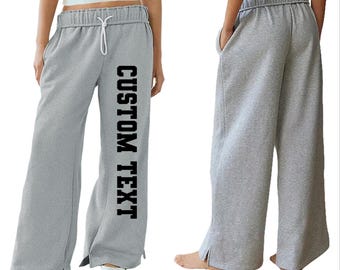Wide-Leg Sweatpants- Custom Wide Sweatpants - Sweats - College sweatpants - Logo sweatpants - your design here - Joggers - Very Wide Pants