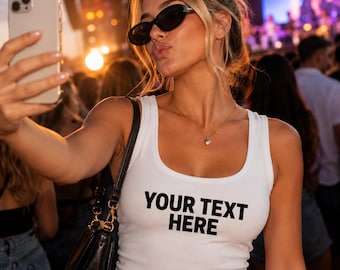 Customizable Women's Tank Top - Design Your Own Ribbed Cotton Tank