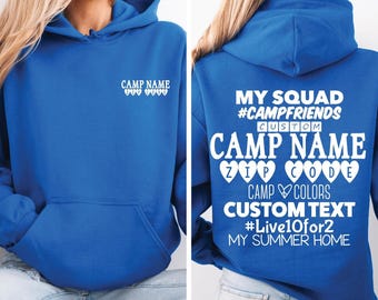 Custom Camp Hoodie, Personalized Bunk Gift