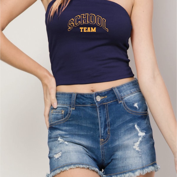 Tube Top - Custom College Tube Top, Game Day Tee, Crop Top - Custom College