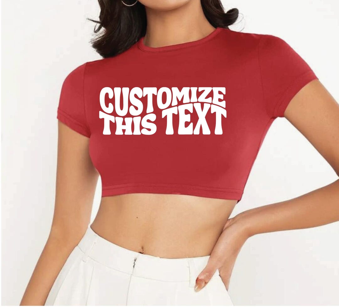 Custom Text Crop Top, Personalized Super Crop Tee - Etsy