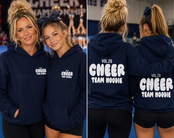Custom Puff Cheer Team Hoodie | Oversized Cheer Squad Sweatshirt | Bulk Cheer Hoodie | Personalized Cheer Team Apparel | Cheer Warmup Hoodie