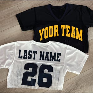Personalized Game Day Crop Jersey: Custom College Football Apparel