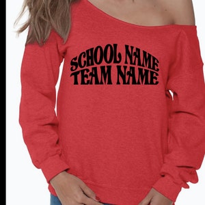 Custom Off-the-Shoulder Sweatshirt: College Team Spirit Crewneck
