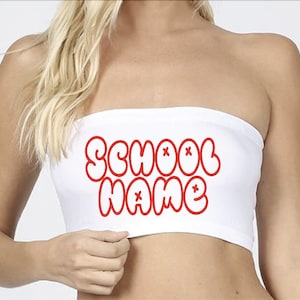 Custom College Bandeau -  Tube Top - Custom Tailgate Gear - Bandeau - College Letters Bandeau - College Football - Tube Top - Crop Tops