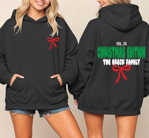Personalized Christmas Hoodie: Oversized Holiday Sweatshirt Gift