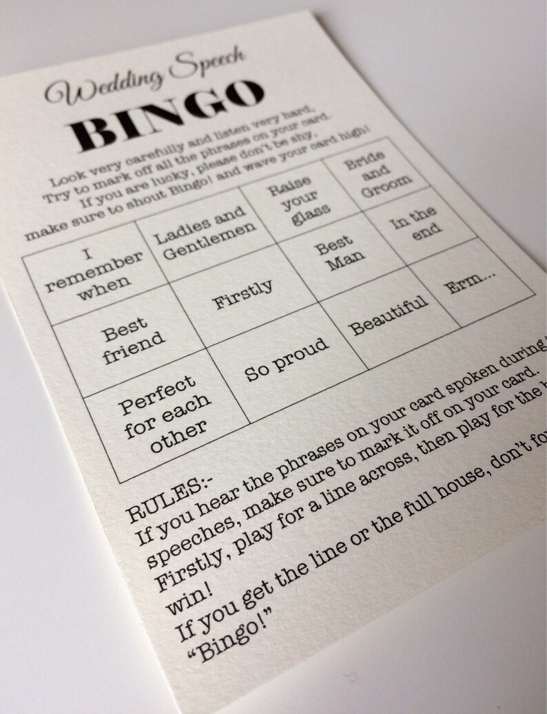 Wedding bingo template free picture