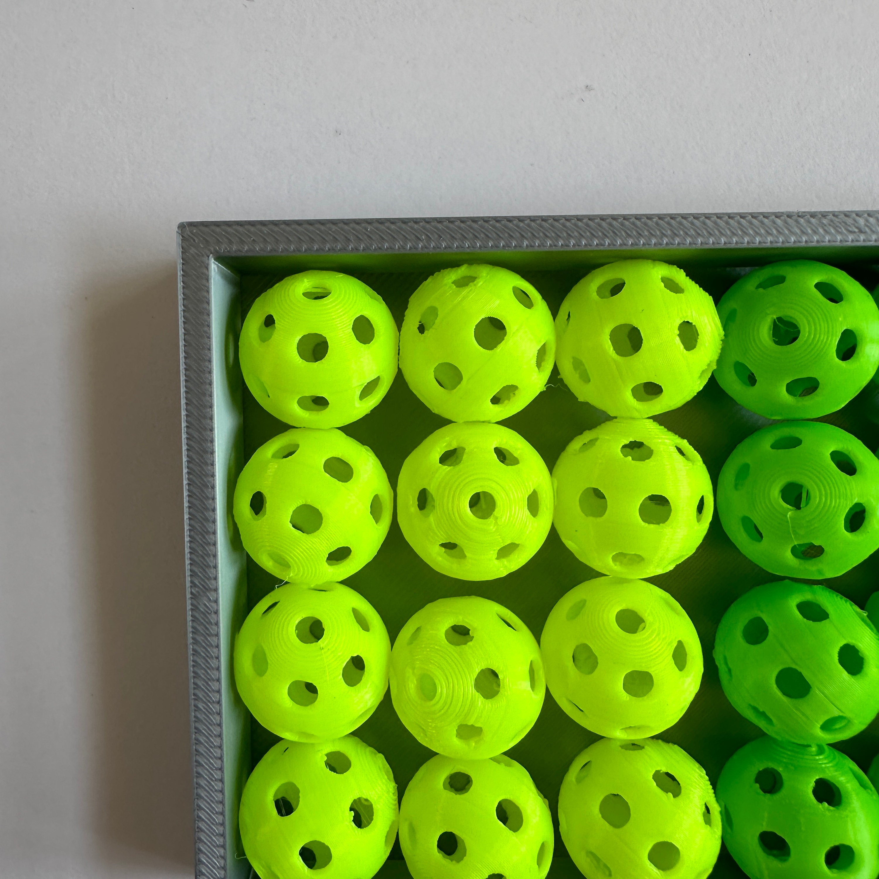 Mini Pickleball Bead Set 24 Green & Yellow, Larger Size 16mm Pickleball Charms, Craft Pickleball Keychains, Bag Tags, Pickleball Accessories - Thumbnail 4