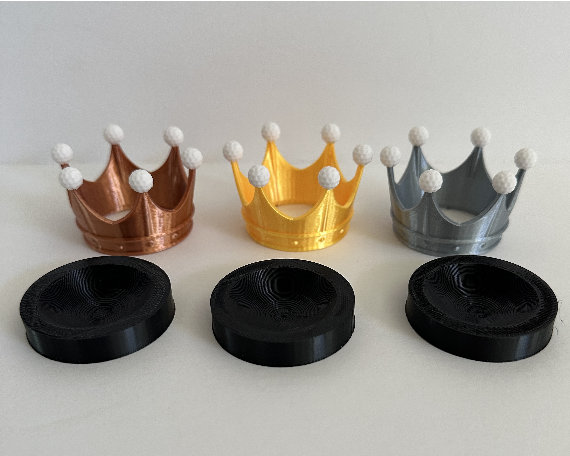 Crown Golf Trophies, Golf Ball Display, Prizes for Golf Tournaments & Gifts, Set Of 3, Celebrate A Hole In One, Closest To The Pin - Thumbnail 3