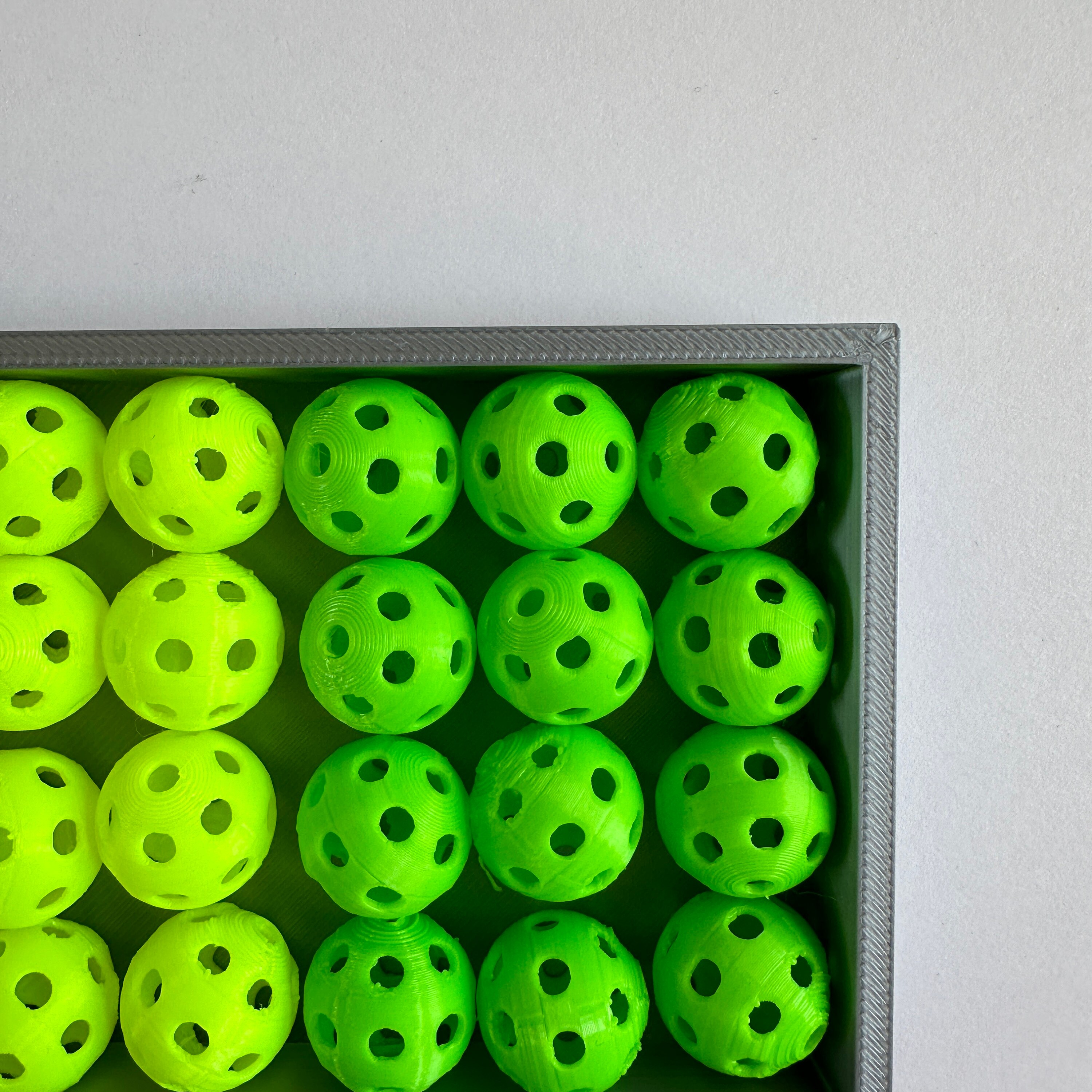 Mini Pickleball Bead Set 24 Green & Yellow, Larger Size 16mm Pickleball Charms, Craft Pickleball Keychains, Bag Tags, Pickleball Accessories - Thumbnail 3
